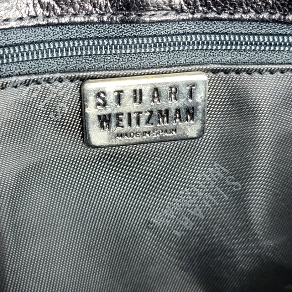 Stuart Weitzman Black Leather Handbag P111 - Picture 7 of 7